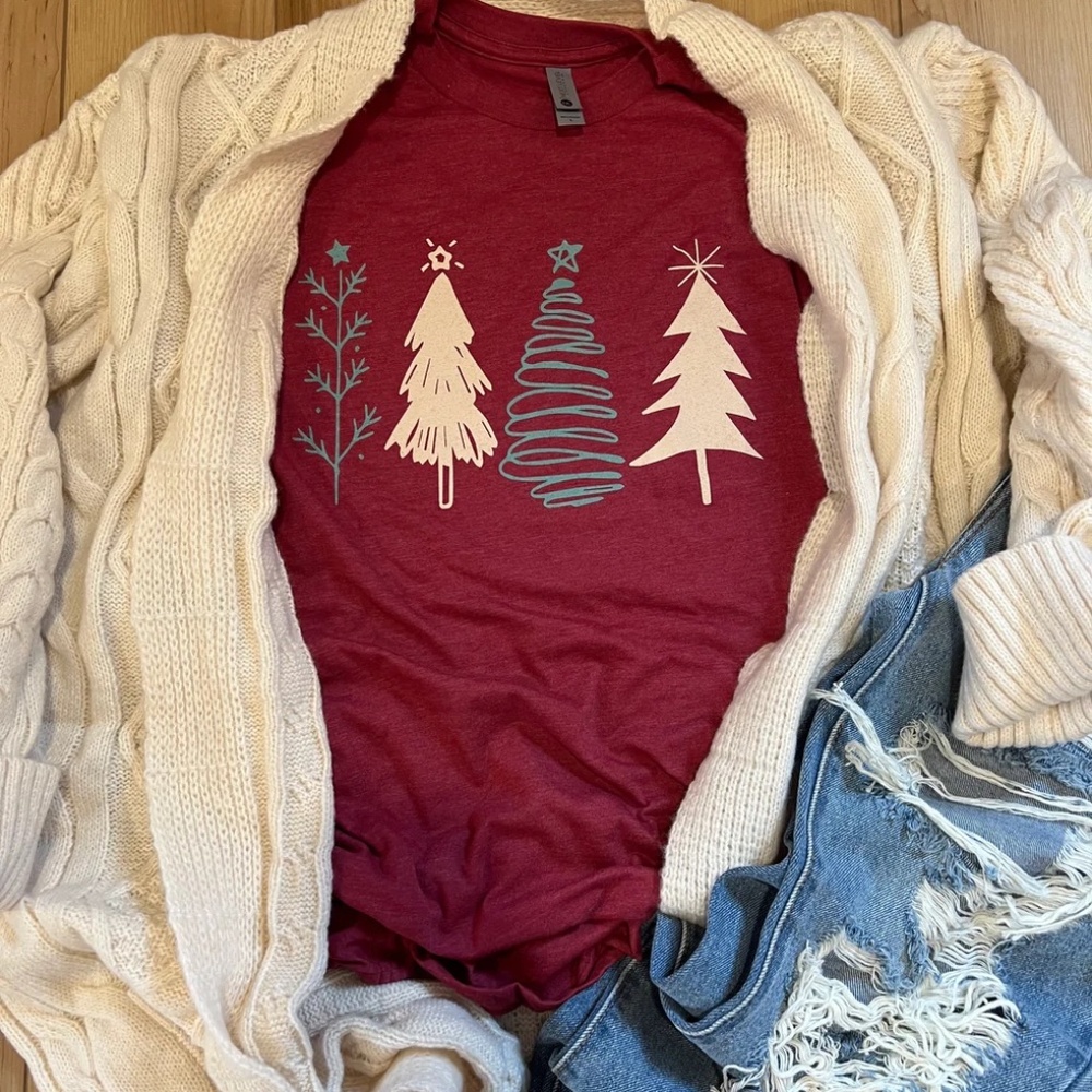 Hand Drawn Trees Graphic Tee - NEW WITH TAGS